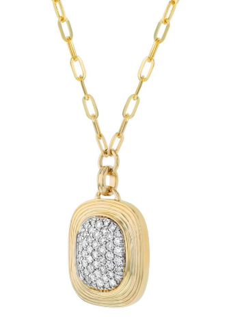 1.00 ctw Diamond Pavé Paperclip Pendant