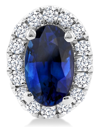 Sapphire diamond halo stud earrings 