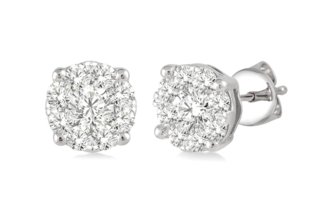 Diamond halo stud earrings 