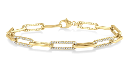 Paperclip Diamond Fashion Bracelet 