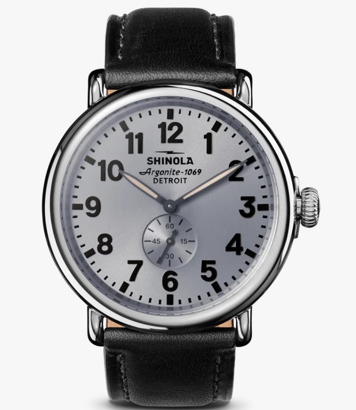 Shinola Runwell Quartz Watch Silver Dial