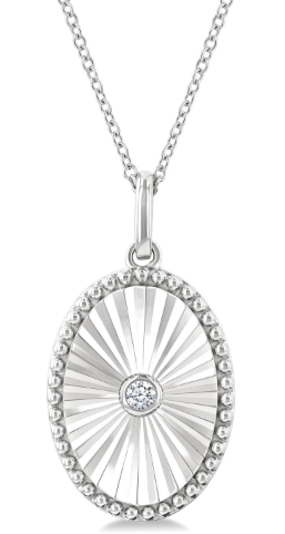Diamond Oval Medallion Pendant