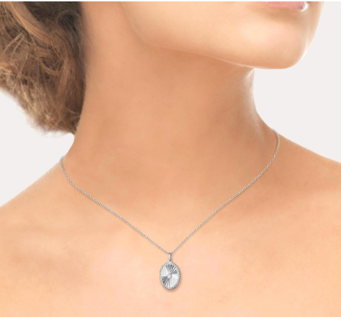 Diamond Oval Medallion Pendant