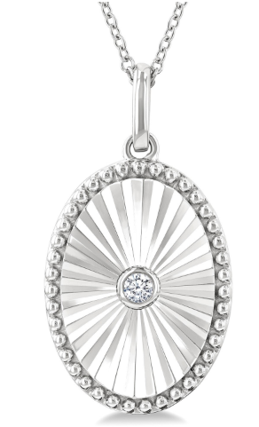 Diamond Oval Medallion Pendant