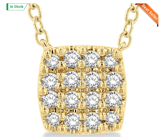10kt yellow gold diamond pendant 