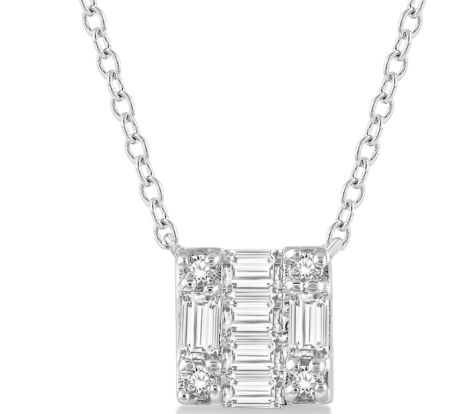 10kt white gold diamond pendant 