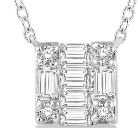 10kt white gold diamond pendant 