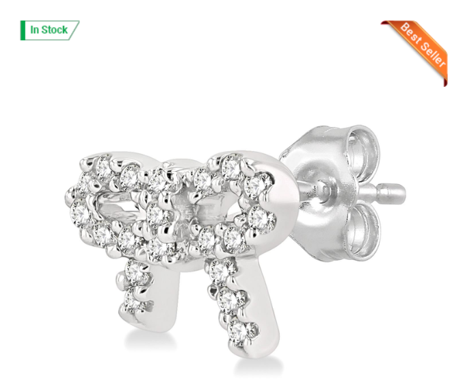 0.12 carat diamond bow earrings 