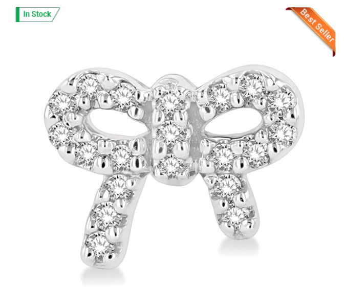 0.12 carat diamond bow earrings 