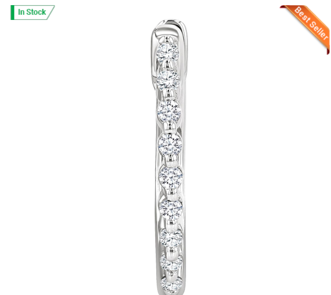 sterling silver diamond huggies