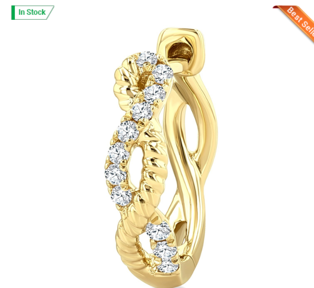 10kt yellow gold diamond fashion earrings 