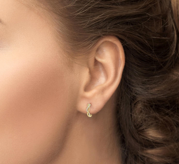 10kt yellow gold diamond fashion earrings 