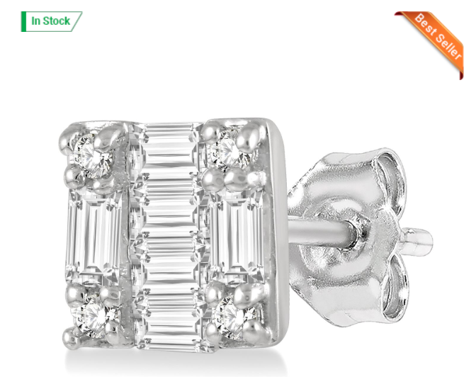 10kt white gold diamond fashion earrings 