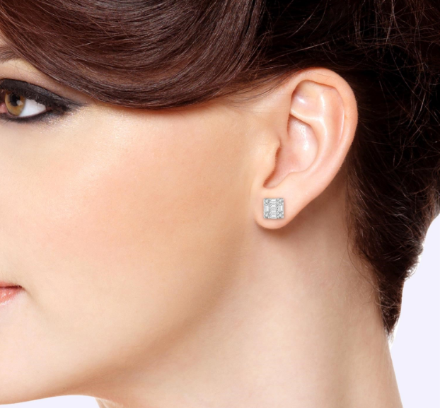 10kt white gold diamond fashion earrings 