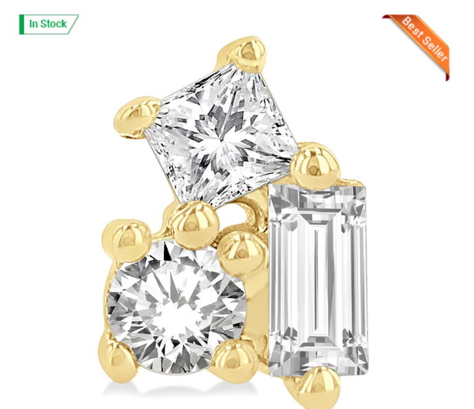 10kt yellow gold diamond fashion earrings 