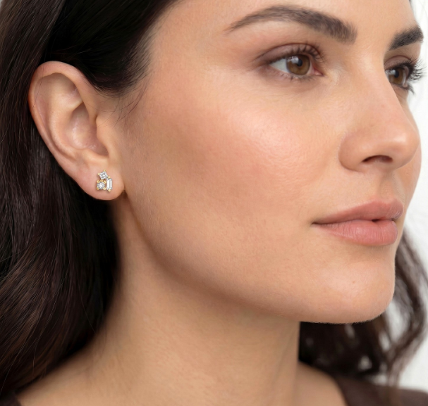 10kt yellow gold diamond fashion earrings 