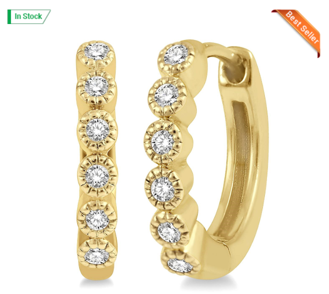 10 kt yellow gold diamond earrings
