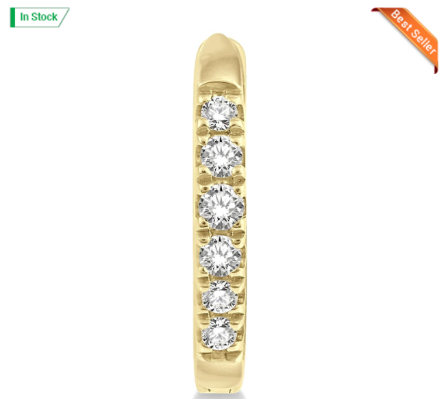 10kt yellow gold diamond huggies