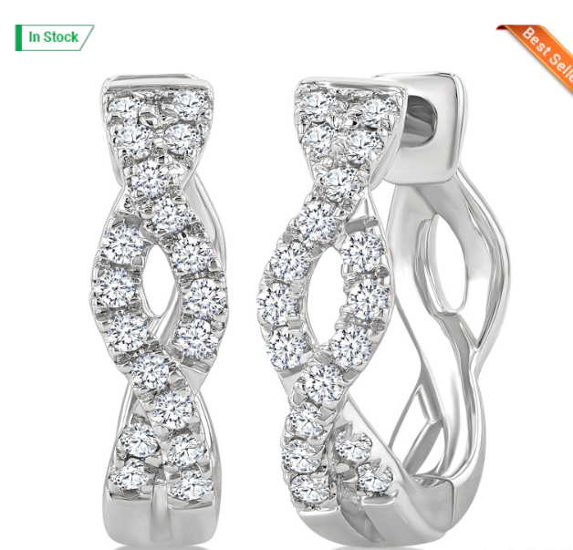 10kt white gold diamond fashion earrings 