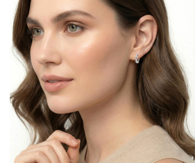 10kt white gold diamond fashion earrings 