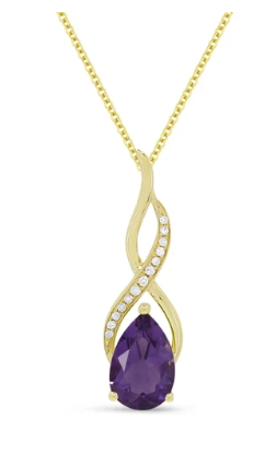 amethyst fashion necklace in 14kt yellow gold 