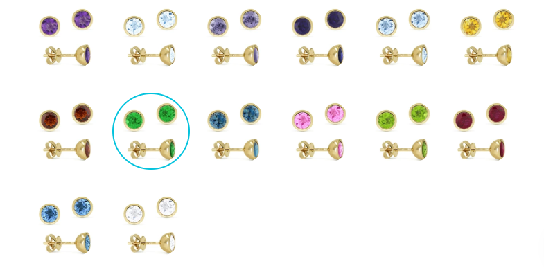 BEZEL SET EMERALD EARRINGS 
