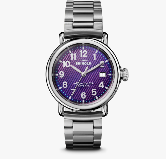 THE SHINOLA RUNWELL 36MM SILICON PURPLE