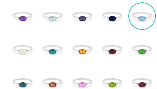 14K White Gold Oval Blue Topaz & Diamond Ring