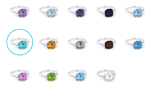 MADISON L COLLECTION CREATED TOURMALINE DIAMOND WHITE GOLD RING 