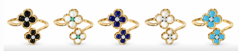 14KT YELLOW GOLD DOUBLE FLOWER RING IN TURQUOISE AND DIAMONDS