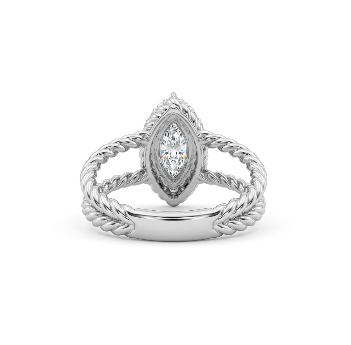 MARQUISE DIAMOND HALO ENGAGEMENT RING | 14K WHITE GOLD | Approx. 1 CT Center | 23658L - Brownee Jewelers