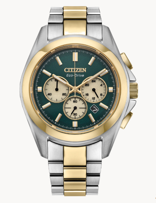 Make a distinctive style statement that's ready for action with this new Sport Luxury chronograph