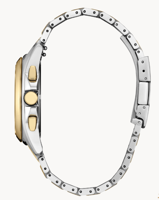 Make a distinctive style statement that's ready for action with this new Sport Luxury chronograph