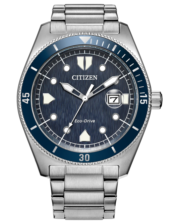 Terra Force | Citizen Eco-Drive Men’s Watch | Stainless Steel | Blue Dial | WR100 | Sport Diver Style