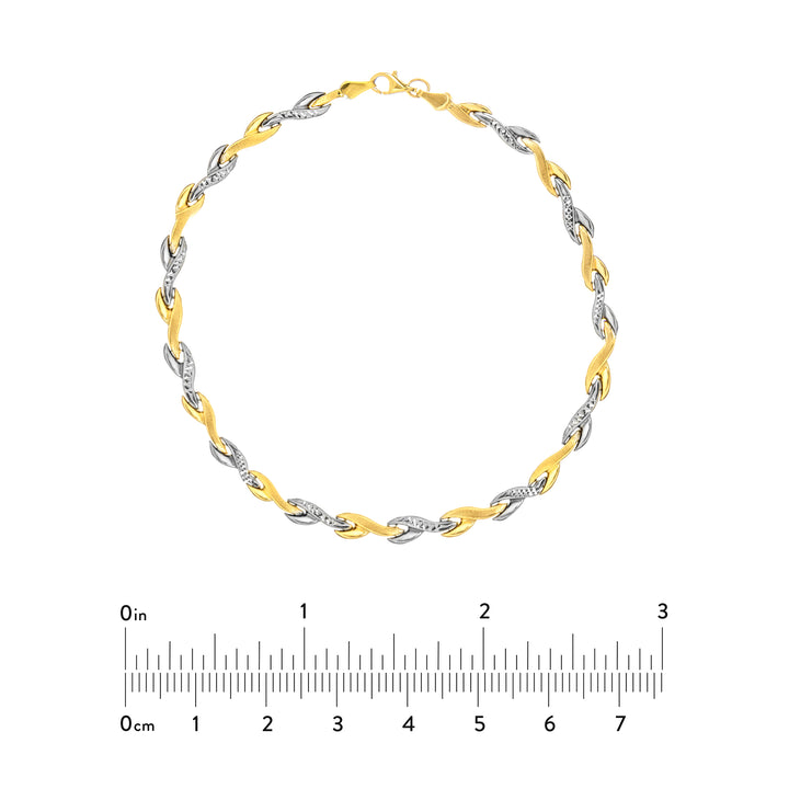 7.25" DIAMOND-CUT SATIN LEAF BRACELET | 14K TWO-TONE GOLD | TM000583-14YB - Brownlee Jewelers