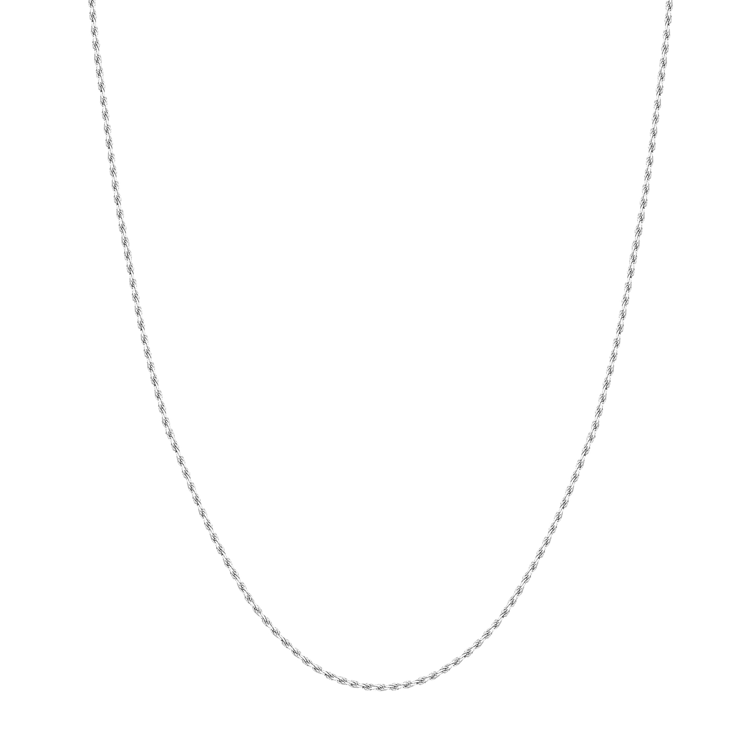 16" 1.56MM DIAMOND-CUT ROPE CHAIN NECKLACE | 10K WHITE GOLD | TM001586-10B - Brownlee Jewelers