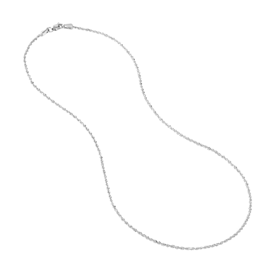 16" 1.56MM DIAMOND-CUT ROPE CHAIN NECKLACE | 10K WHITE GOLD | TM001586-10B - Brownlee Jewelers