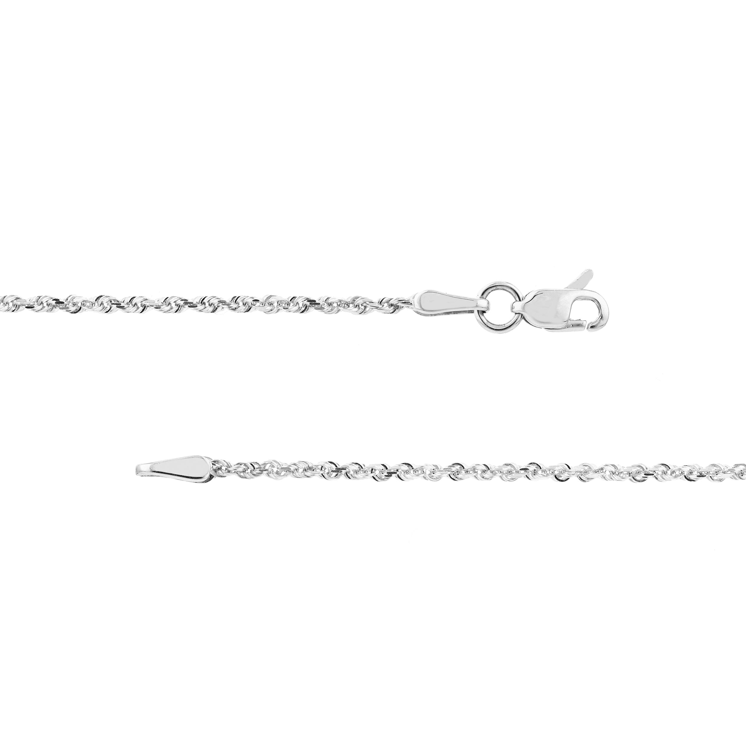 16" 1.56MM DIAMOND-CUT ROPE CHAIN NECKLACE | 10K WHITE GOLD | TM001586-10B - Brownlee Jewelers