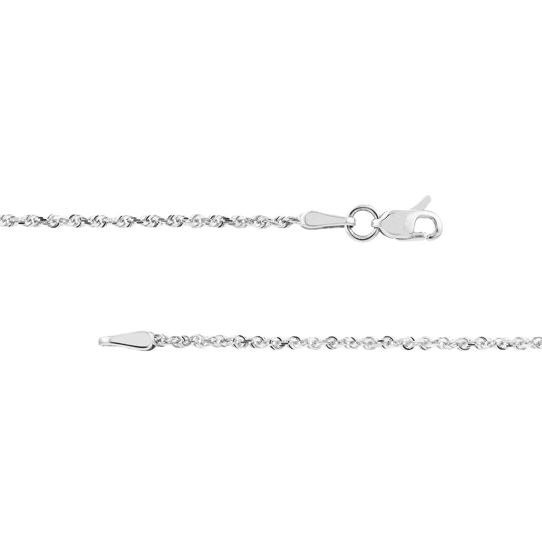 16" 1.56MM DIAMOND-CUT ROPE CHAIN NECKLACE | 10K WHITE GOLD | TM001586-10B - Brownlee Jewelers