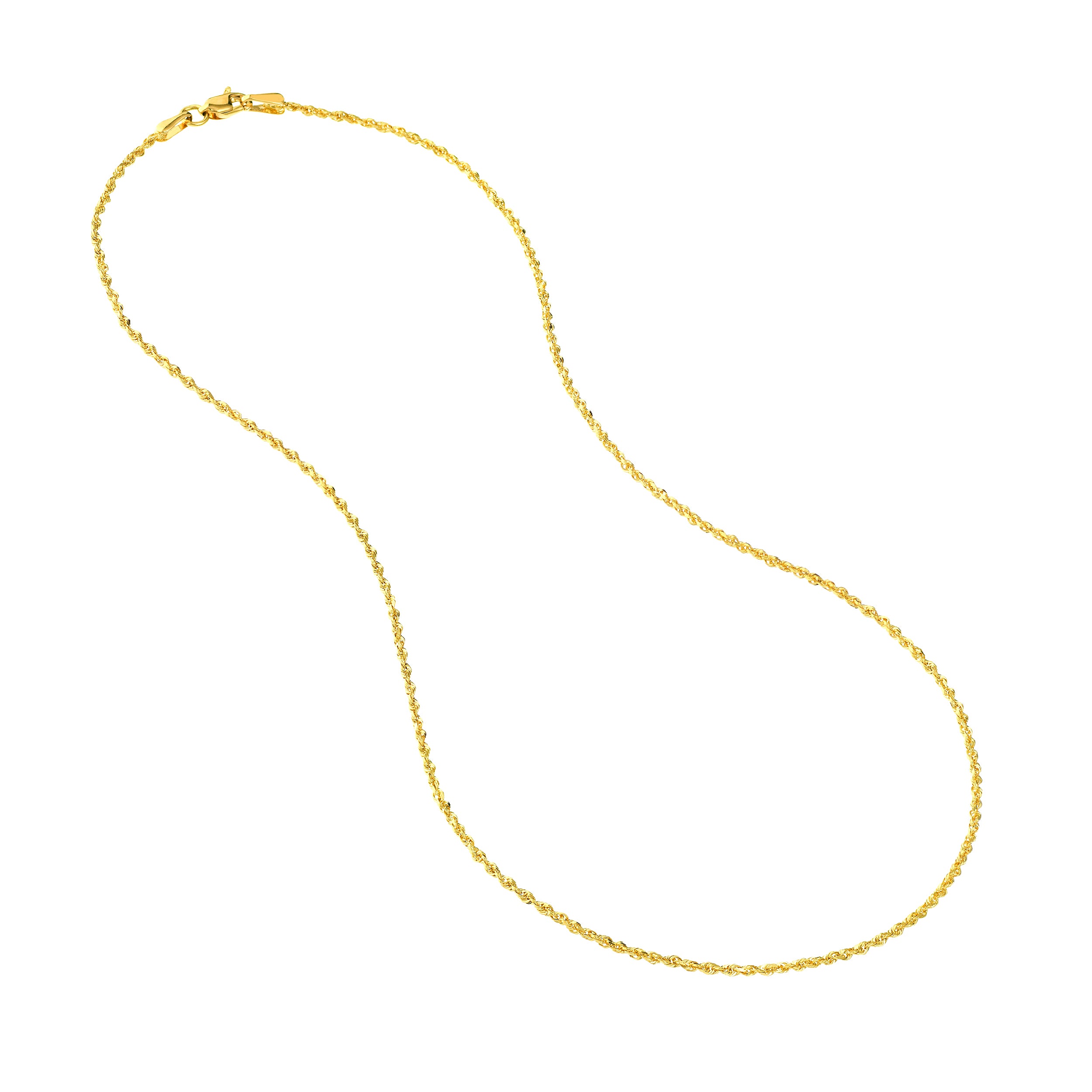 16" 1.56MM DIAMOND-CUT ROPE CHAIN NECKLACE | 10K YELLOW GOLD | TM001586-10Y - Brownlee Jewelers