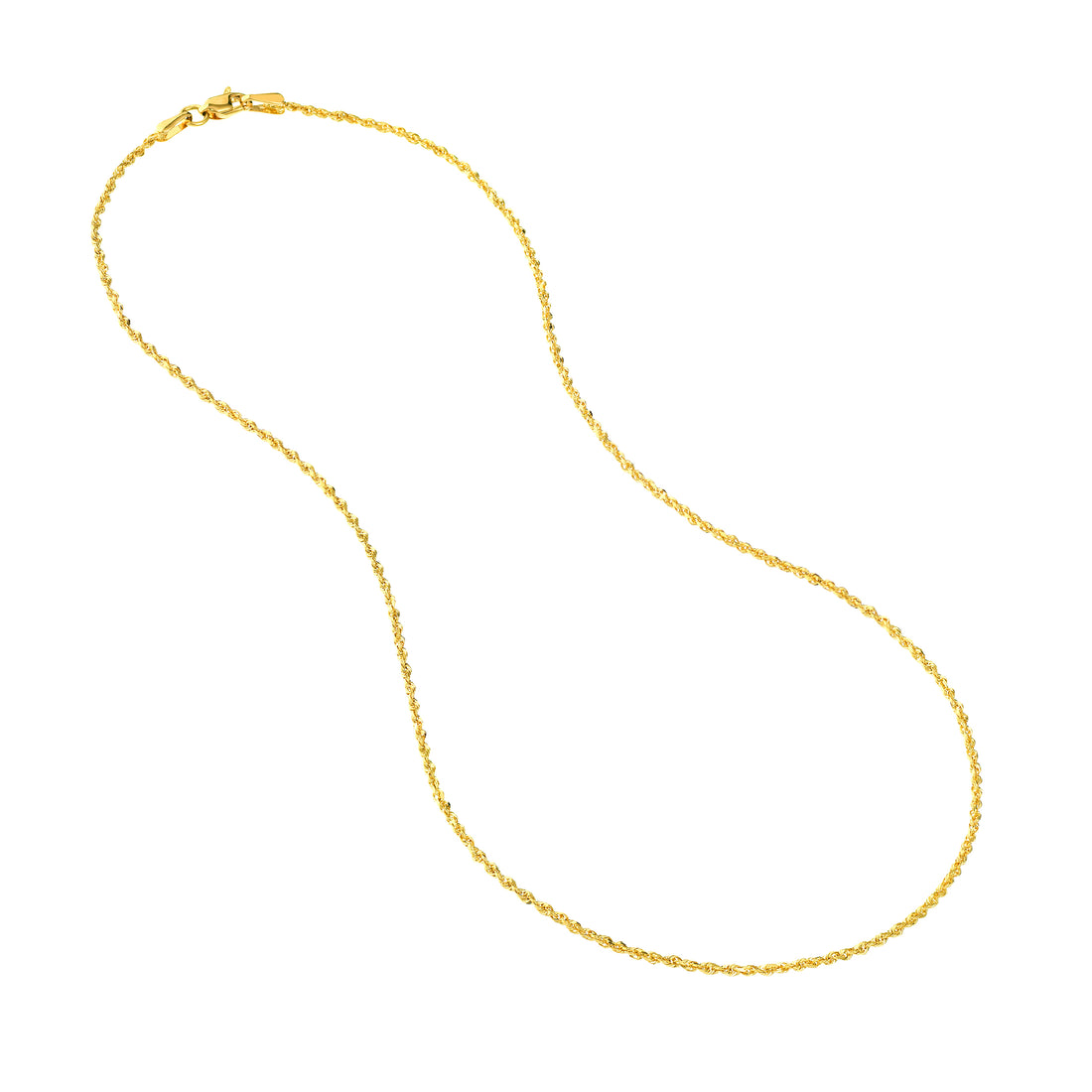 16" 1.56MM DIAMOND-CUT ROPE CHAIN NECKLACE | 10K YELLOW GOLD | TM001586-10Y - Brownlee Jewelers