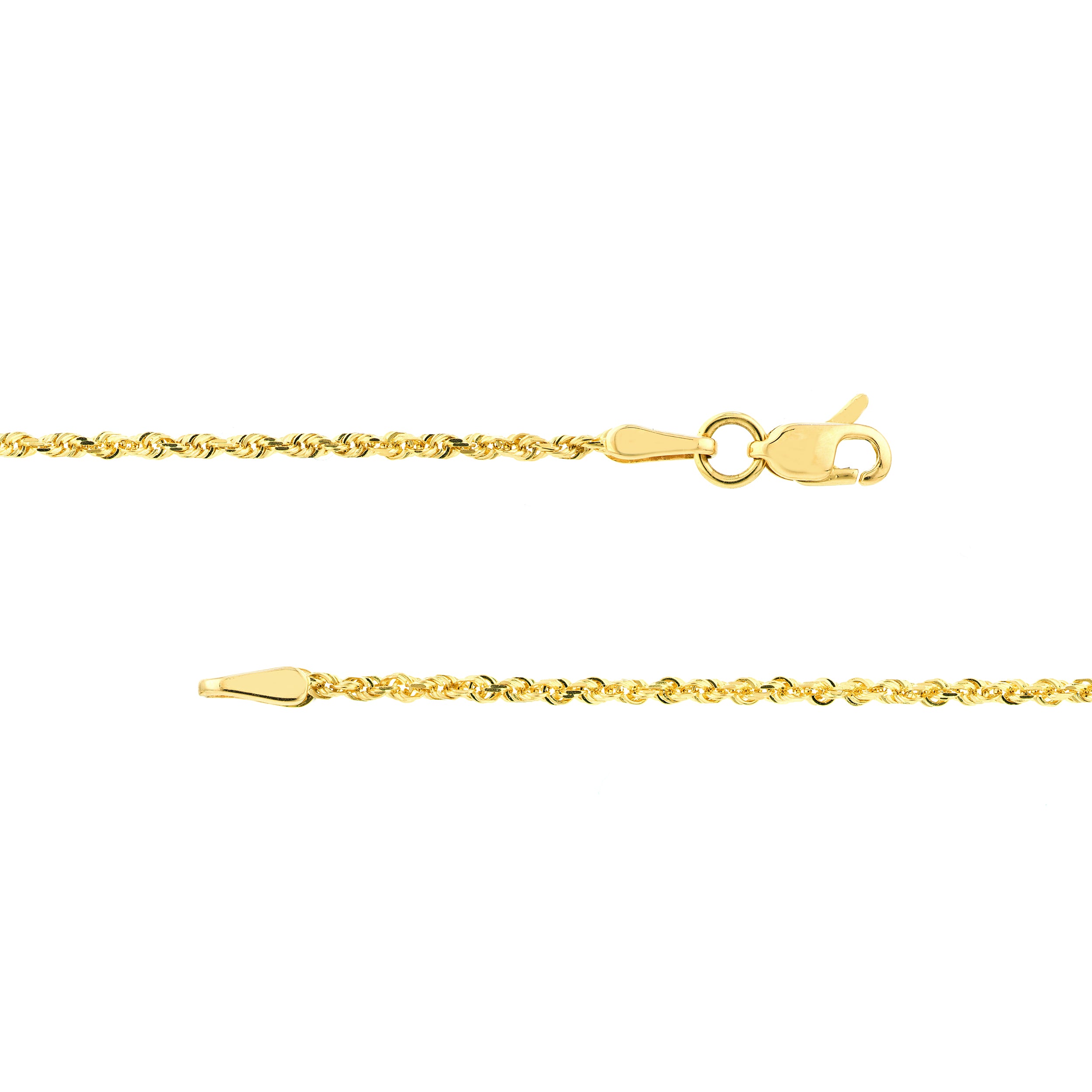 16" 1.56MM DIAMOND-CUT ROPE CHAIN NECKLACE | 10K YELLOW GOLD | TM001586-10Y - Brownlee Jewelers