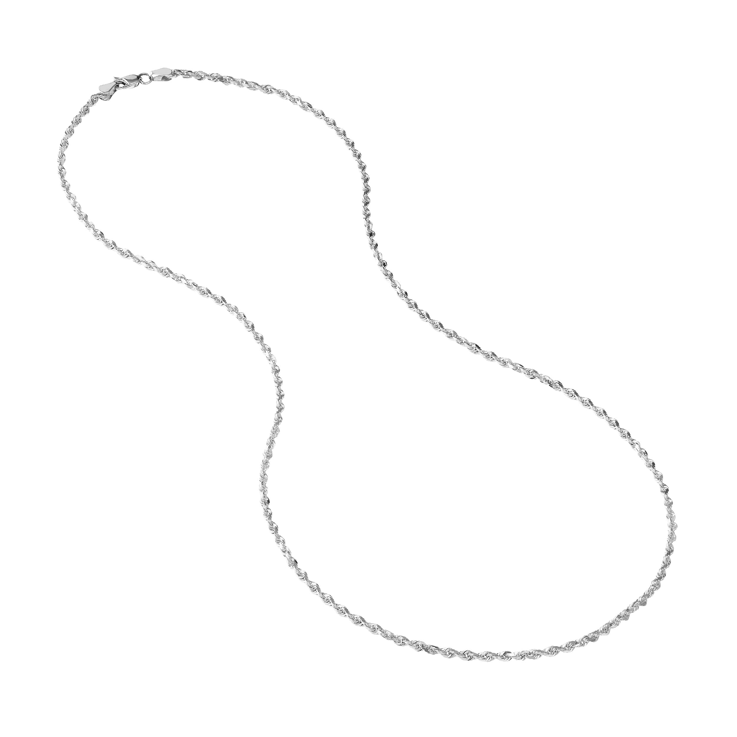 20" 2.15MM DIAMOND-CUT ROPE CHAIN NECKLACE | 10K WHITE GOLD | TM001588-10B - Brownlee Jewelers