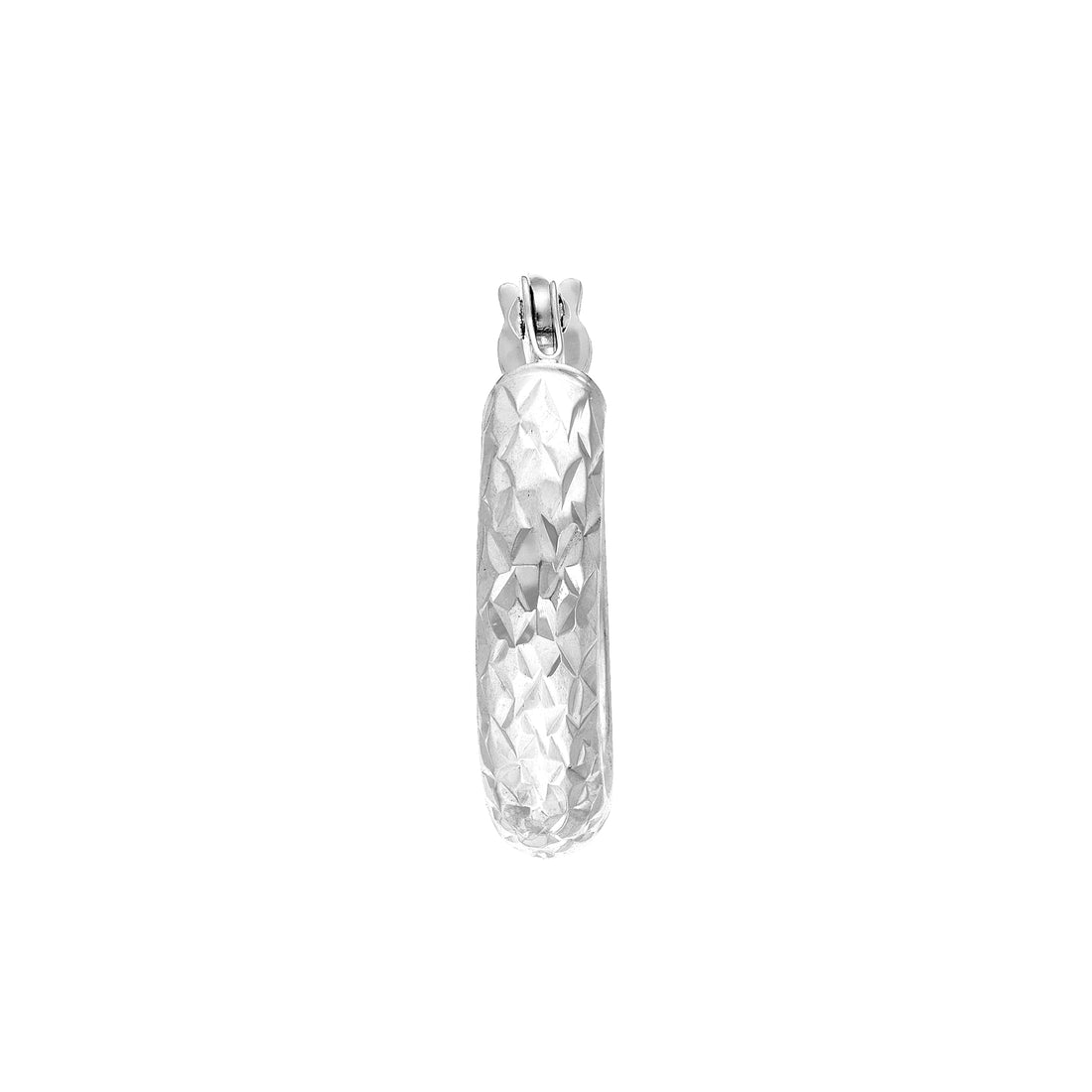 3MM X 15MM DIAMOND-CUT HOOP EARRINGS | 10K WHITE GOLD | TM001748-10B - Brownlee Jewelers