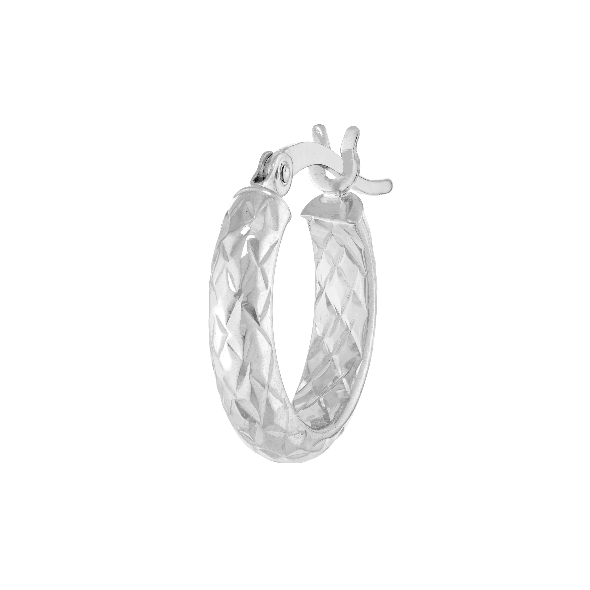 3MM X 15MM DIAMOND-CUT HOOP EARRINGS | 10K WHITE GOLD | TM001748-10B - Brownlee Jewelers