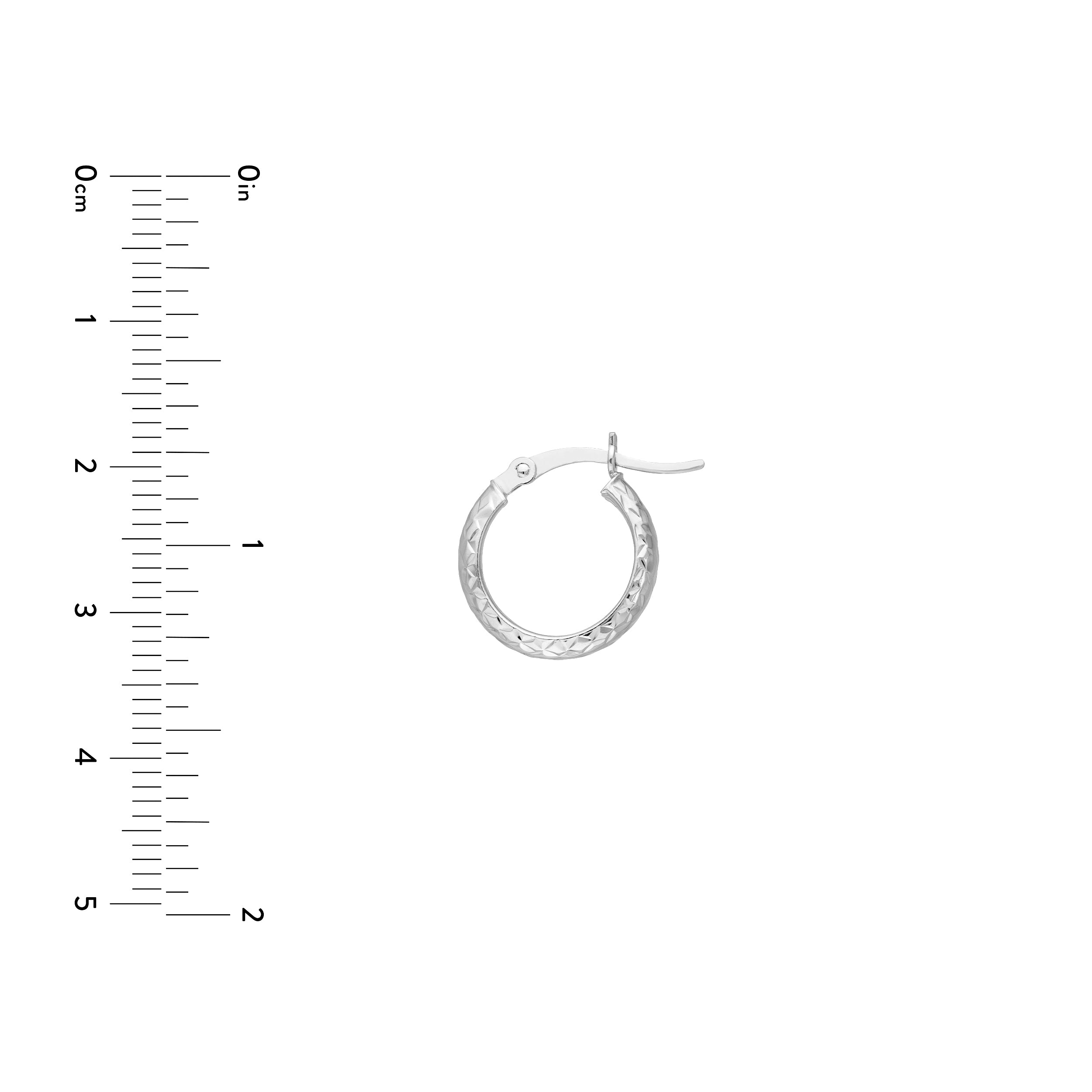 3MM X 15MM DIAMOND-CUT HOOP EARRINGS | 10K WHITE GOLD | TM001748-10B - Brownlee Jewelers