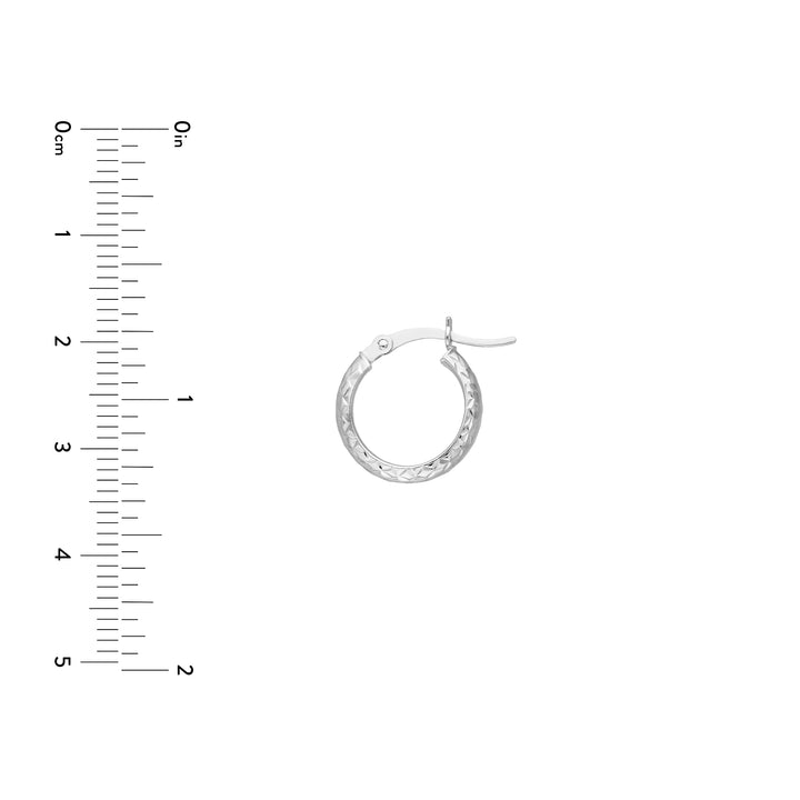 3MM X 15MM DIAMOND-CUT HOOP EARRINGS | 10K WHITE GOLD | TM001748-10B - Brownlee Jewelers