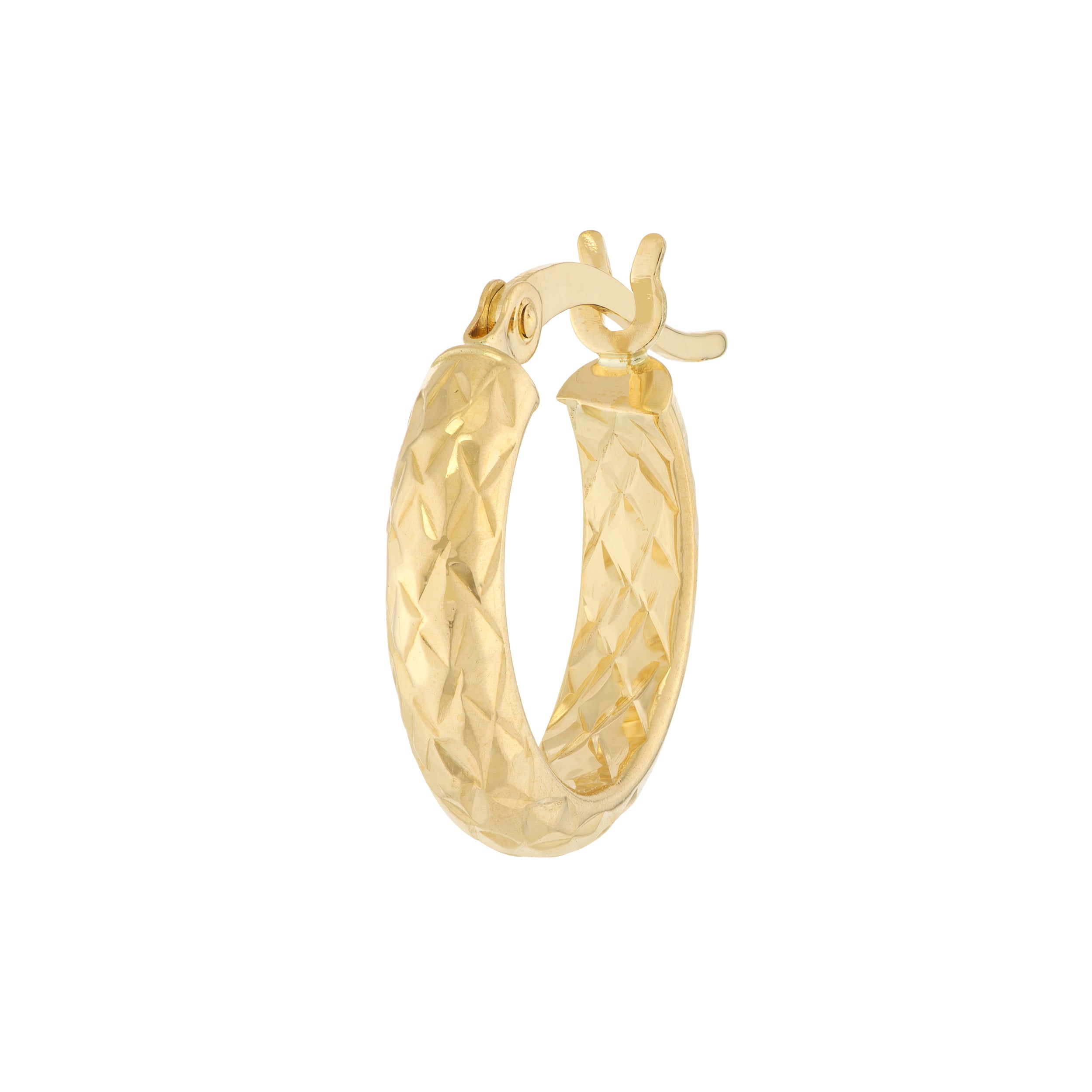 3MM X 15MM DIAMOND-CUT HOOP EARRINGS | 10K YELLOW GOLD | TM001748-10Y - Brownlee Jewelers