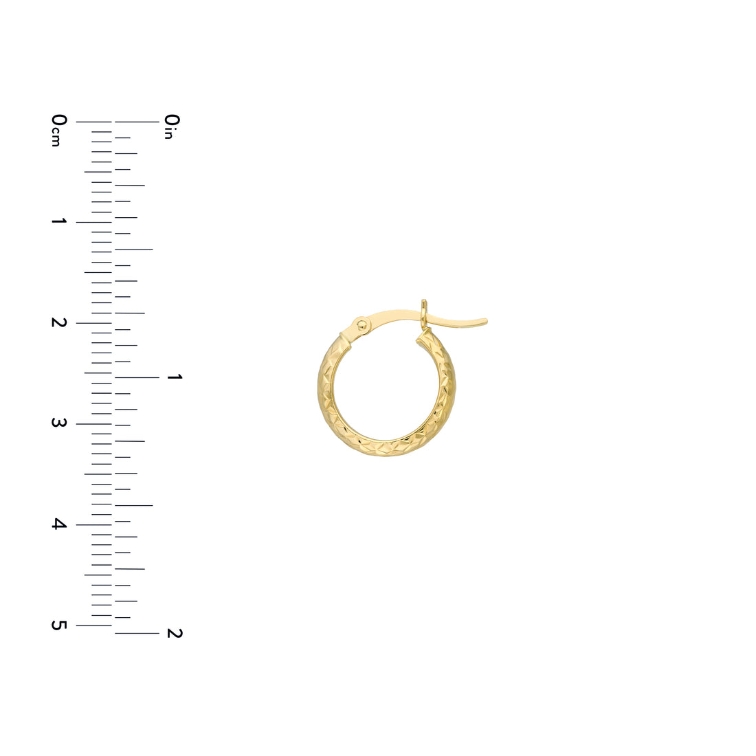 3MM X 15MM DIAMOND-CUT HOOP EARRINGS | 10K YELLOW GOLD | TM001748-10Y - Brownlee Jewelers