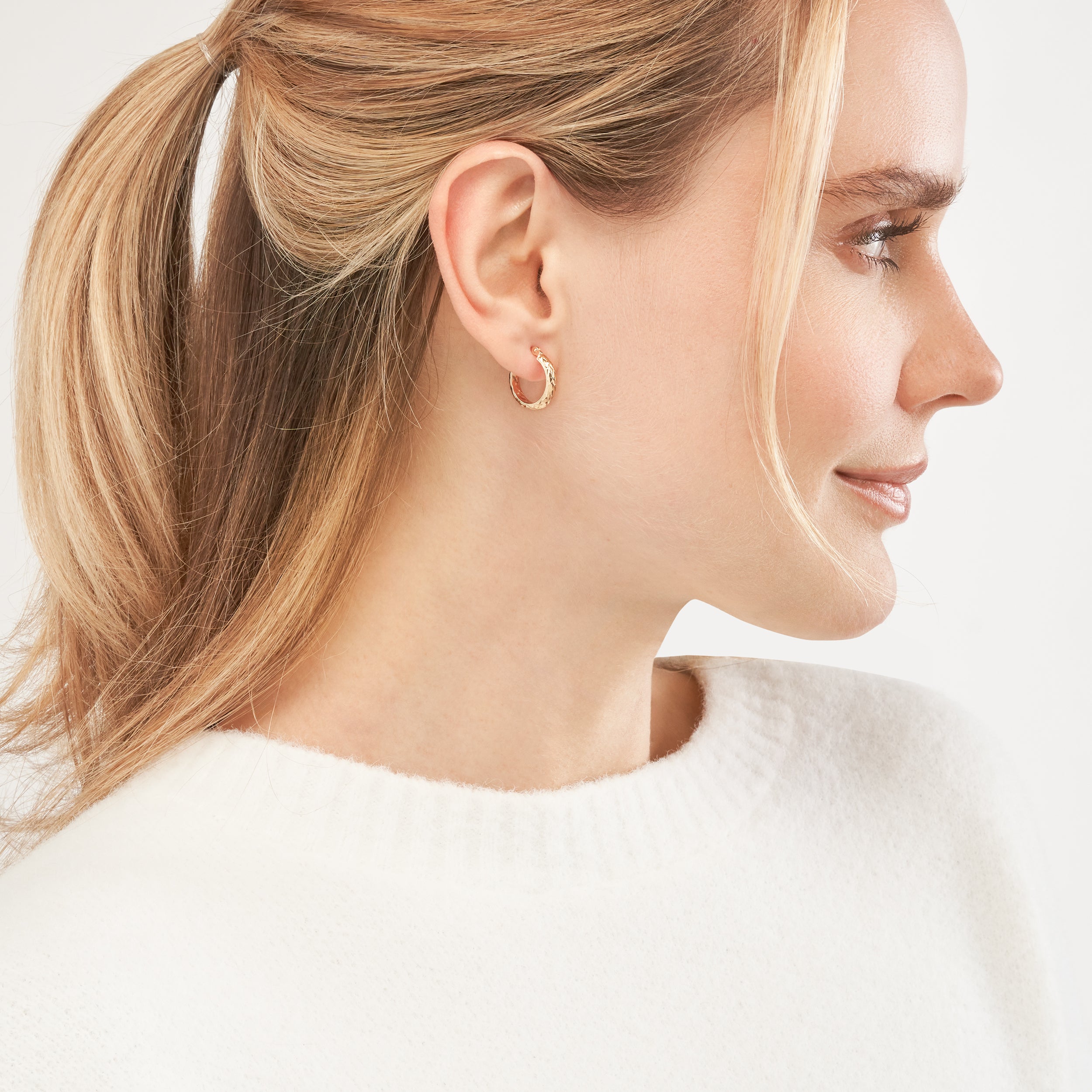 3MM X 15MM DIAMOND-CUT HOOP EARRINGS | 10K YELLOW GOLD | TM001748-10Y - Brownlee Jewelers